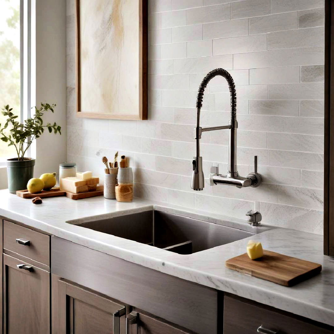 wall mounted faucet - 40 Small Kitchen Ideas