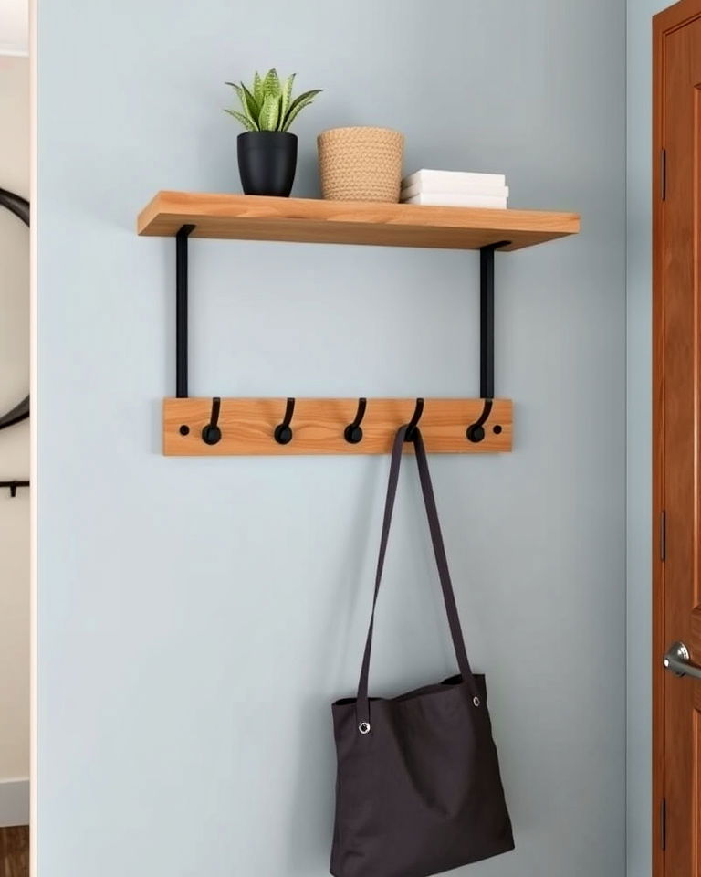 wall mounted floating coat rack ideas - 50 Foyer Decor Ideas