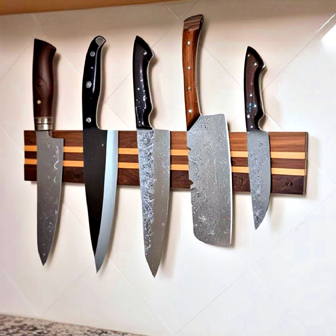 wall mounted magnetic strip - 40 Galley Kitchen Ideas