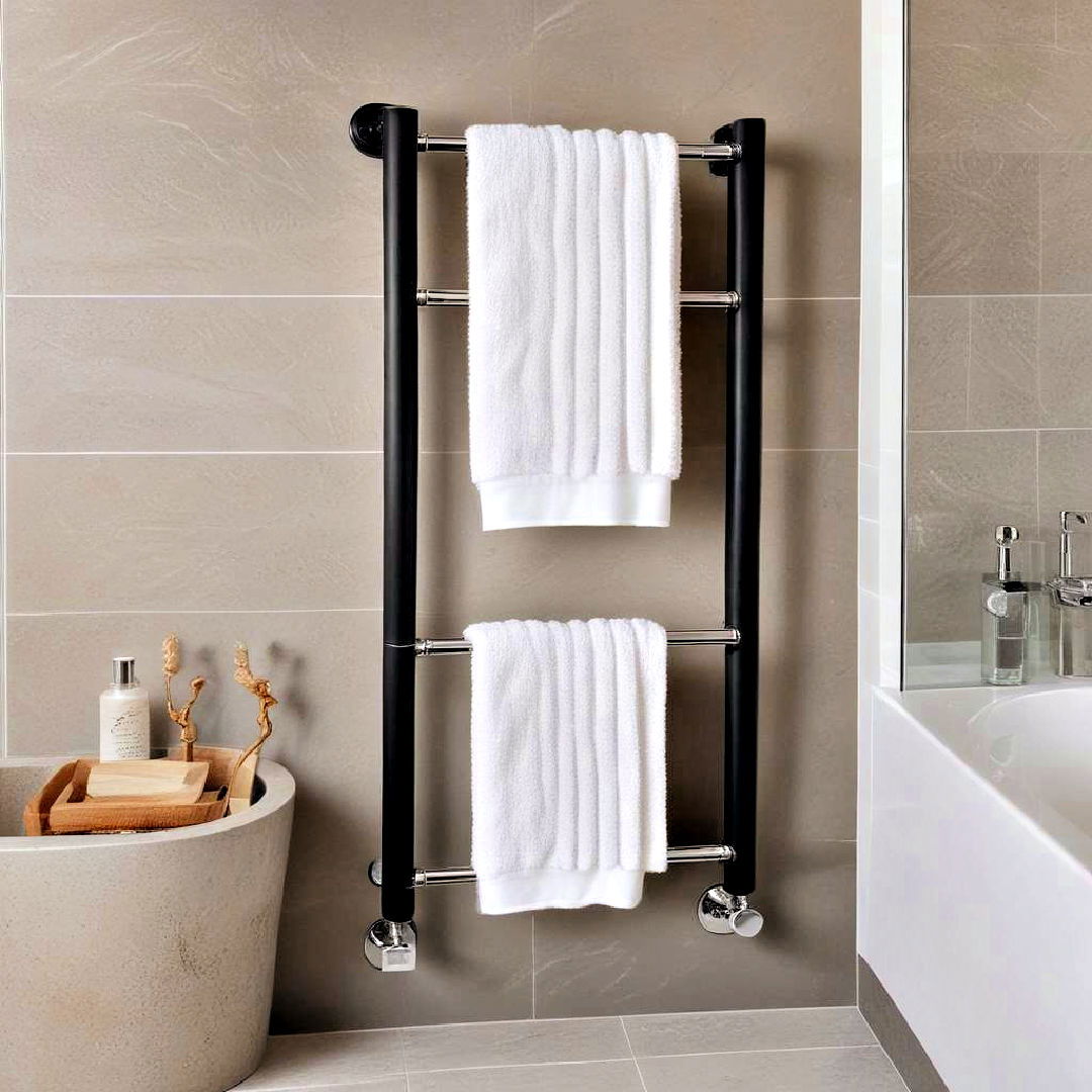 wall mounted towel warmer - 40 Modern Bathroom Ideas