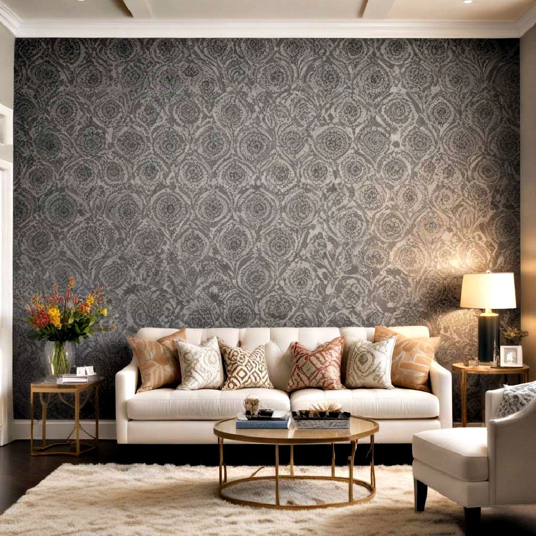 wallpaper accent wall - 40 living room decor ideas