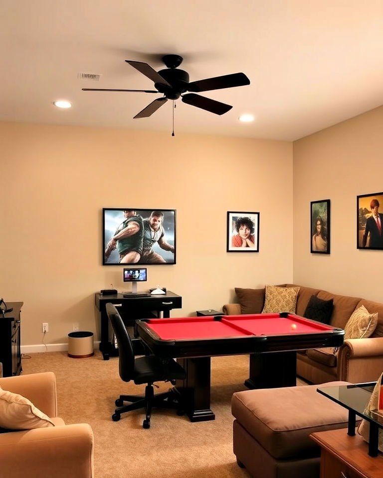 warm beige paint for bathroom - 20 Game Room Paint Ideas