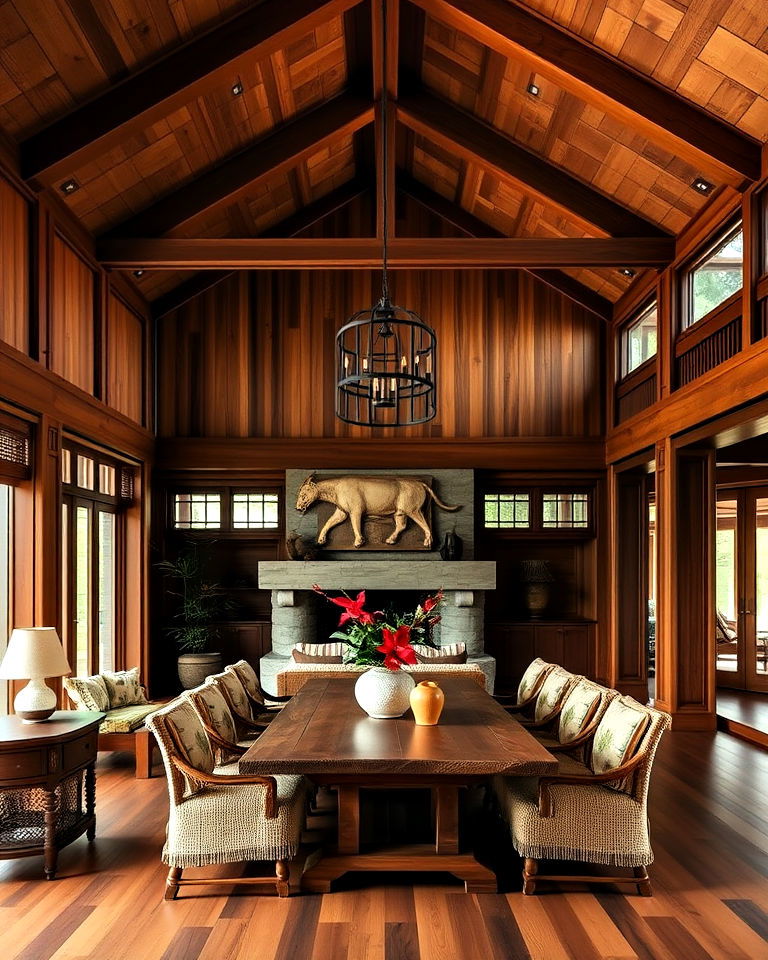 warm wooden elements for hawaiian interior design - 15 Hawaiian Interior Design Ideas
