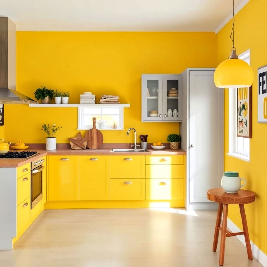 warm yellow and light gray for kitchen - 40 Warm Color Palettes for Every Room in the House