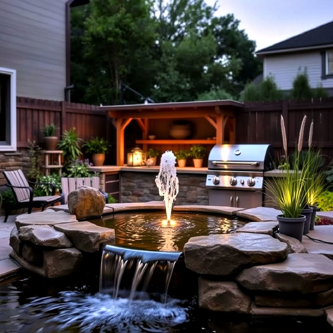 water feature for bbq area - 40 Bbq Area Ideas