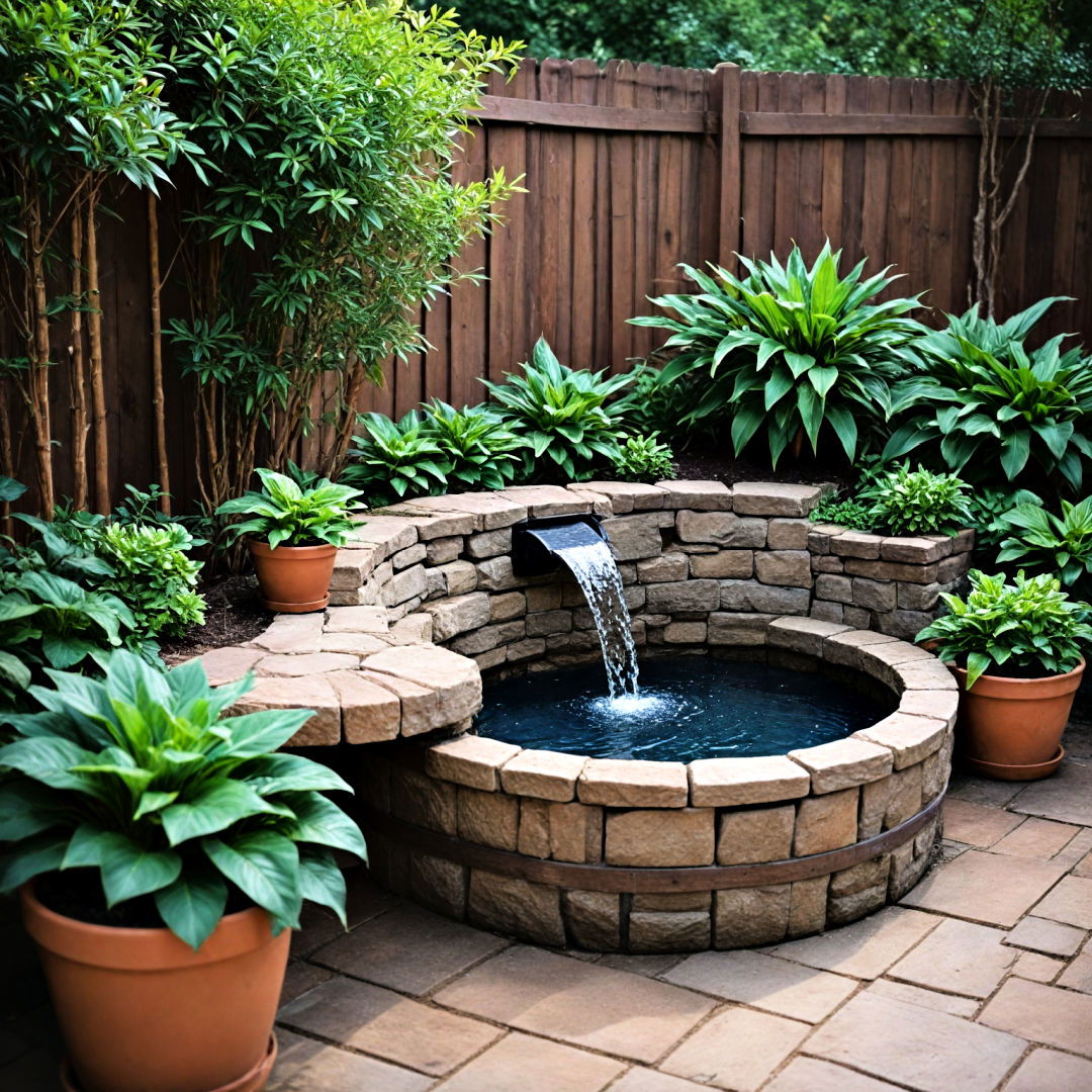 water feature for budget friendly small patio - 40 Small Patio Ideas on a Budget