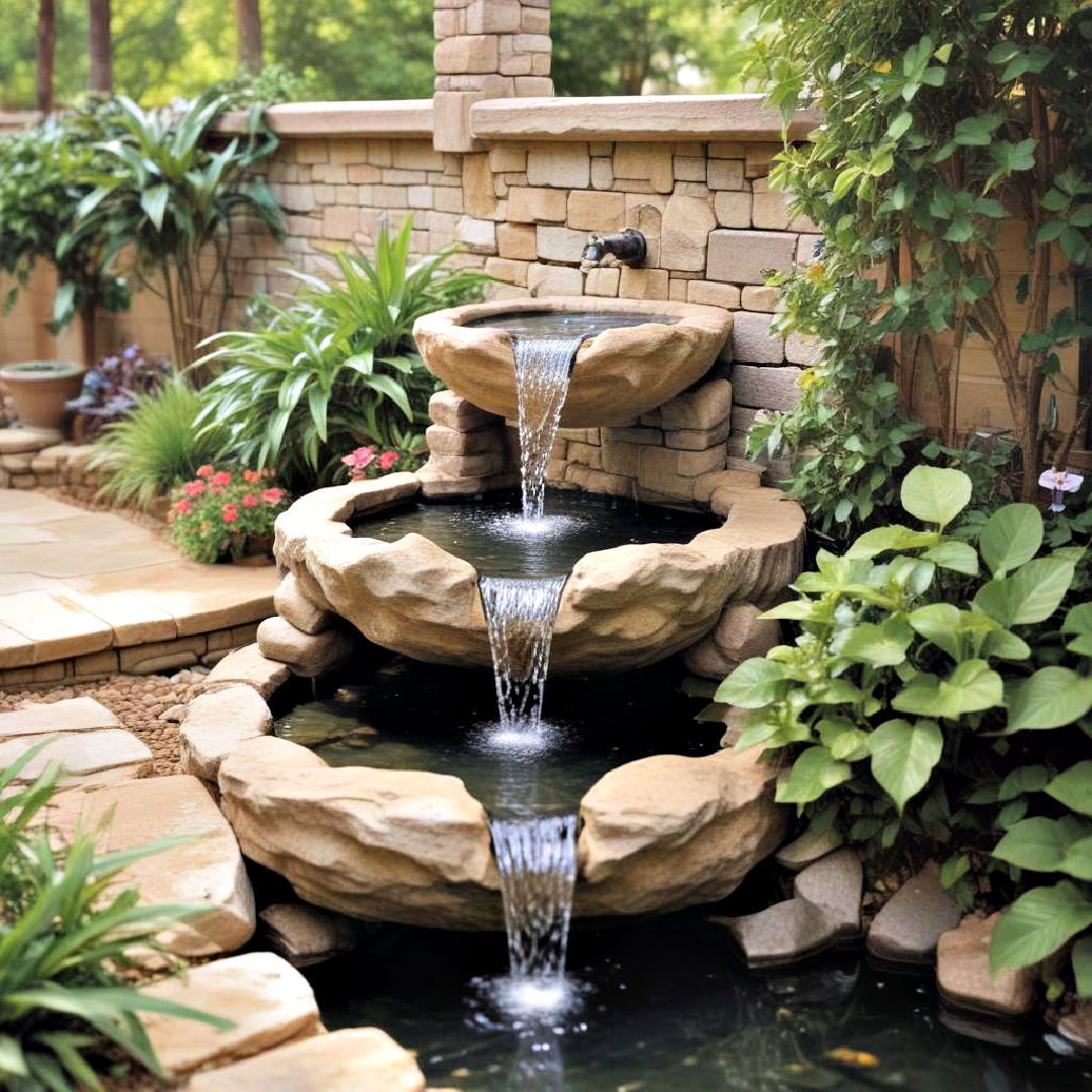 water feature to create soothing sounds - 25 Backyard Oasis Ideas