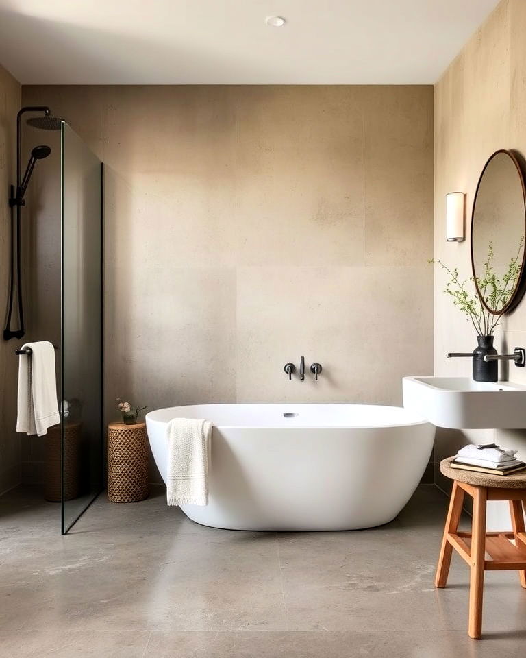 water resistant concrete flooring - 30 Concrete Bathroom Ideas