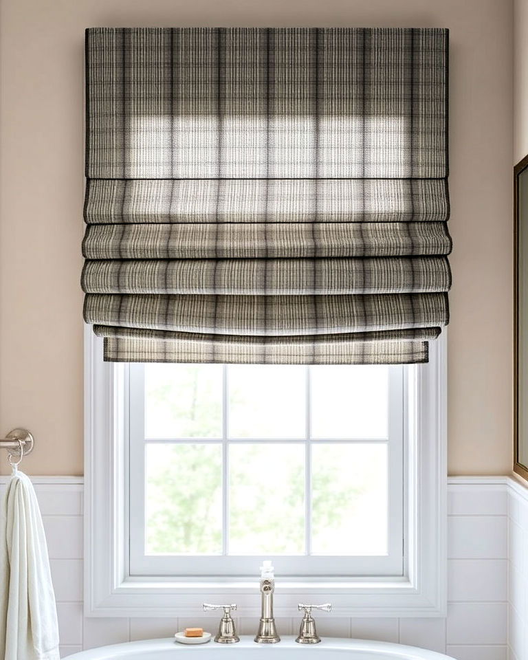 water resistant roman shades - 30 Bathroom Window Treatment Ideas