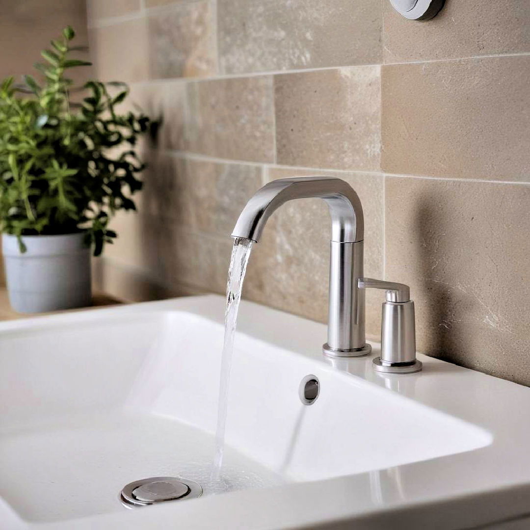 water saving faucet for pool bathroom - 20 Pool Bathroom Ideas