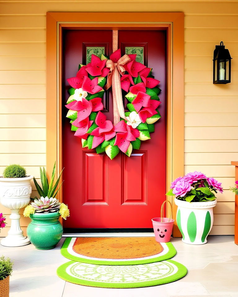 watermelon inspired door decorations - 20 Summer Door Decoration Ideas
