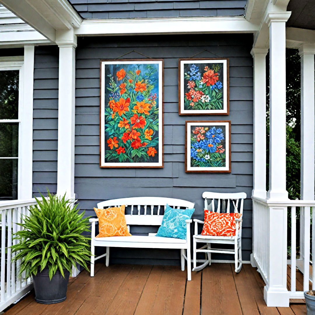 weather resistant art gallery - 40 Front Porch Ideas