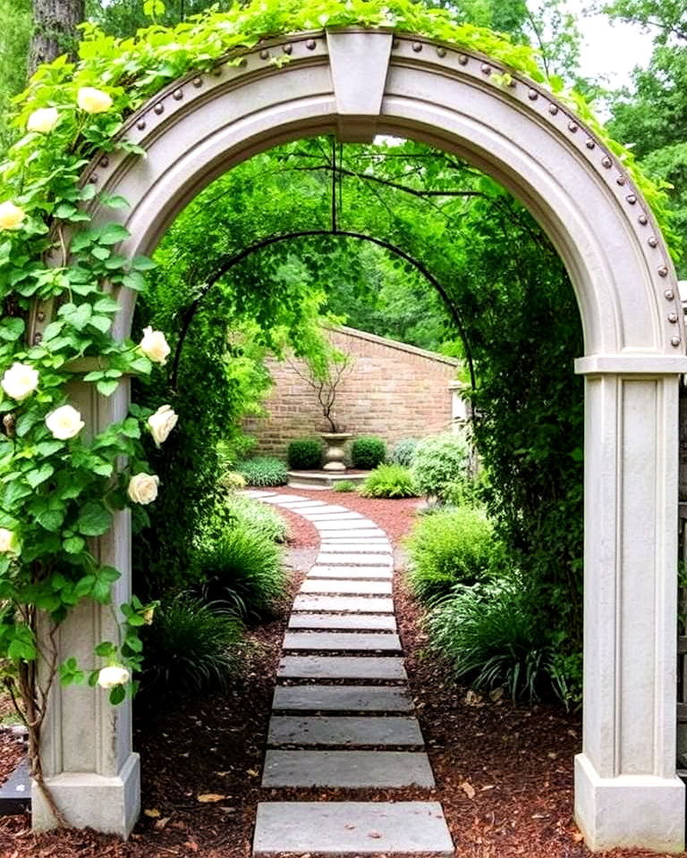 weather resistant concrete garden arches - 25 Concrete Garden Ideas
