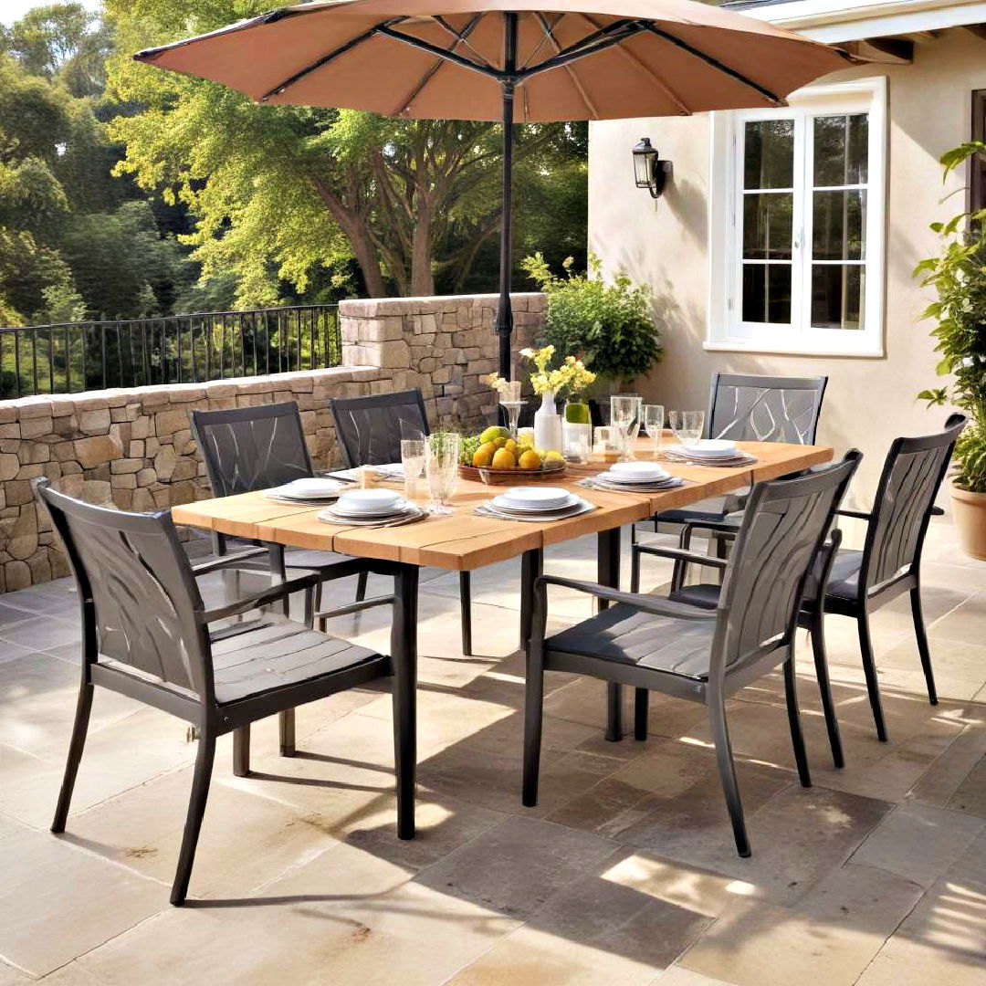 weather resistant dining set for patio furniture idea - 25 Patio Furniture Ideas