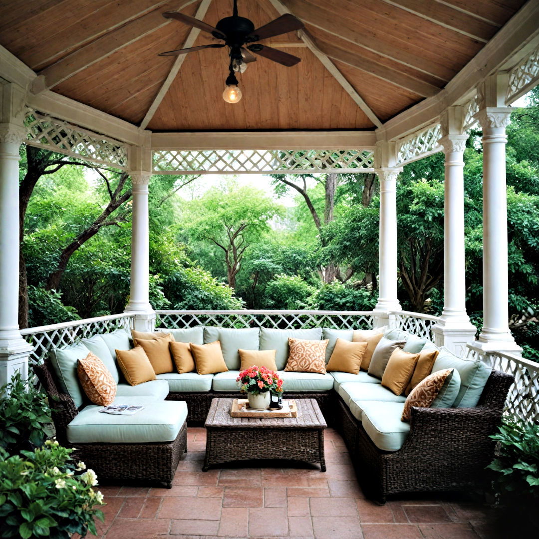 weather resistant gazebo seating idea - 40 Outdoor Seating Ideas