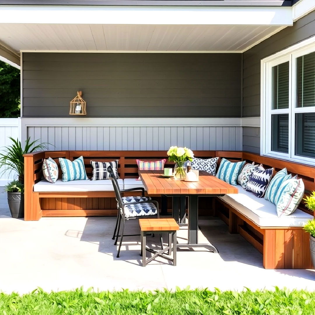weather resistant outdoor banquette seating - 40 Banquette Seating Ideas