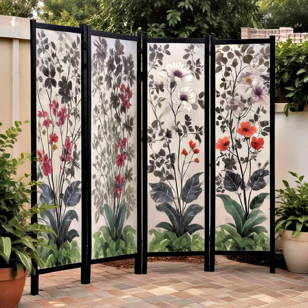 weather resistant outdoor screens with artwork - 30 Outdoor Privacy Screen Ideas