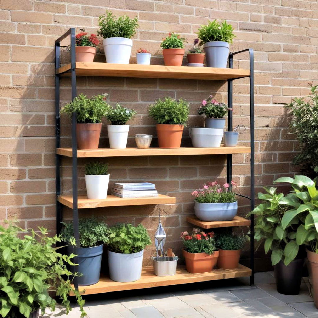 weather resistant outdoor shelving - 40 Small Patio Ideas on a Budget