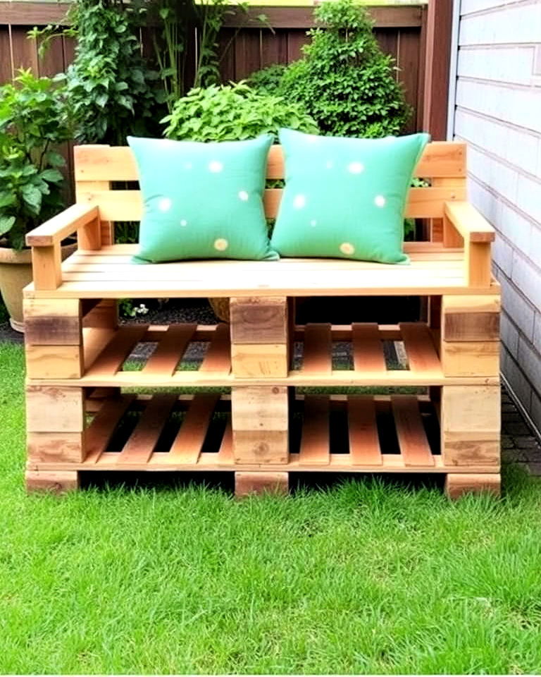 weather resistant pallet garden bench - 40 Pallet Furniture Ideas