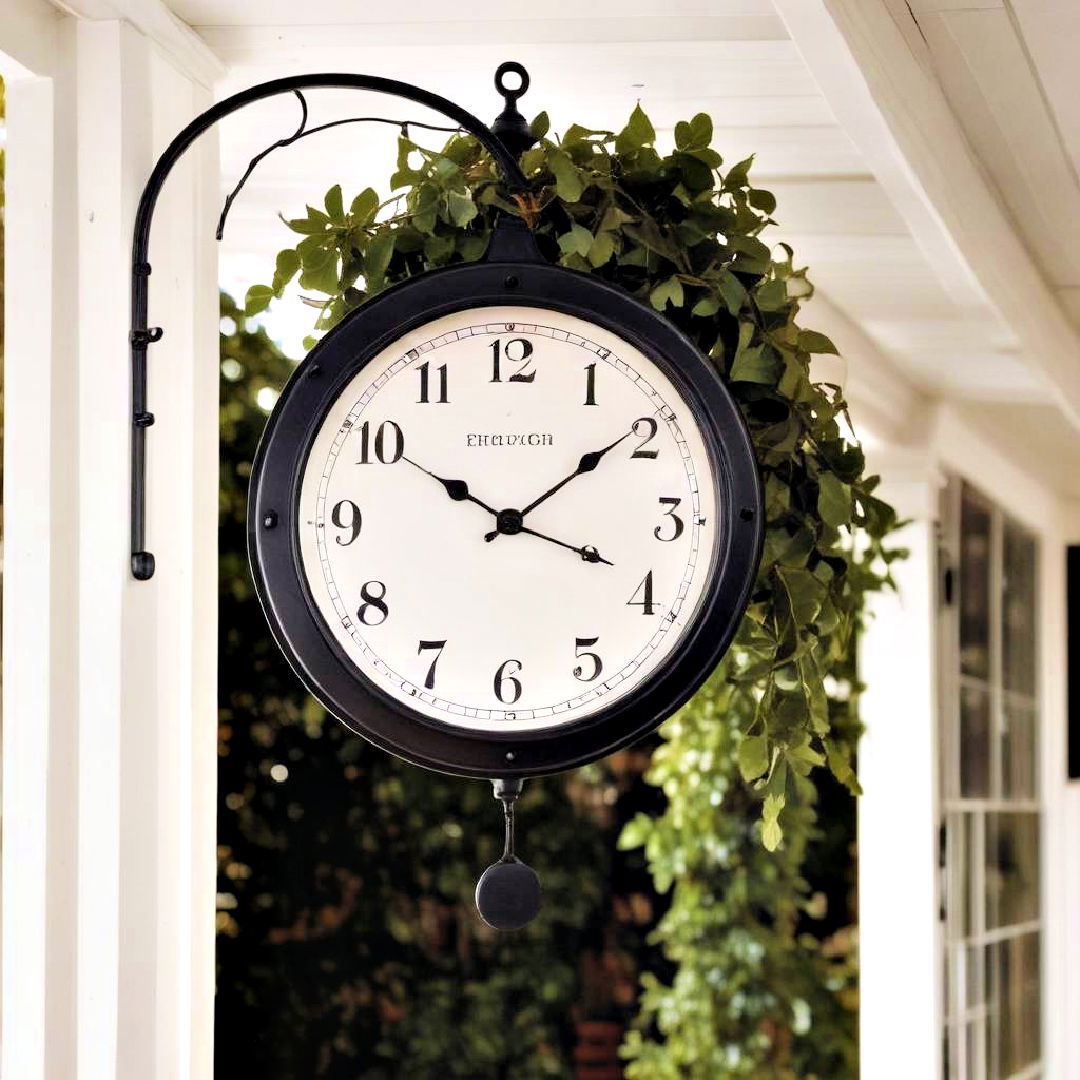 weather resistant porch clock - 40 Front Porch Ideas