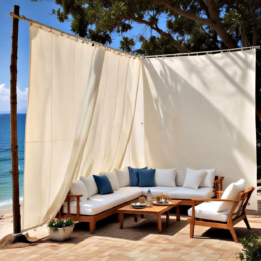 weather resistant sail cloth partitions - 30 Outdoor Privacy Screen Ideas