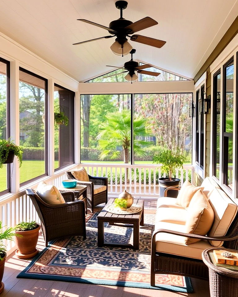 weather resistant screened in porch - 40 Covered Porch Ideas