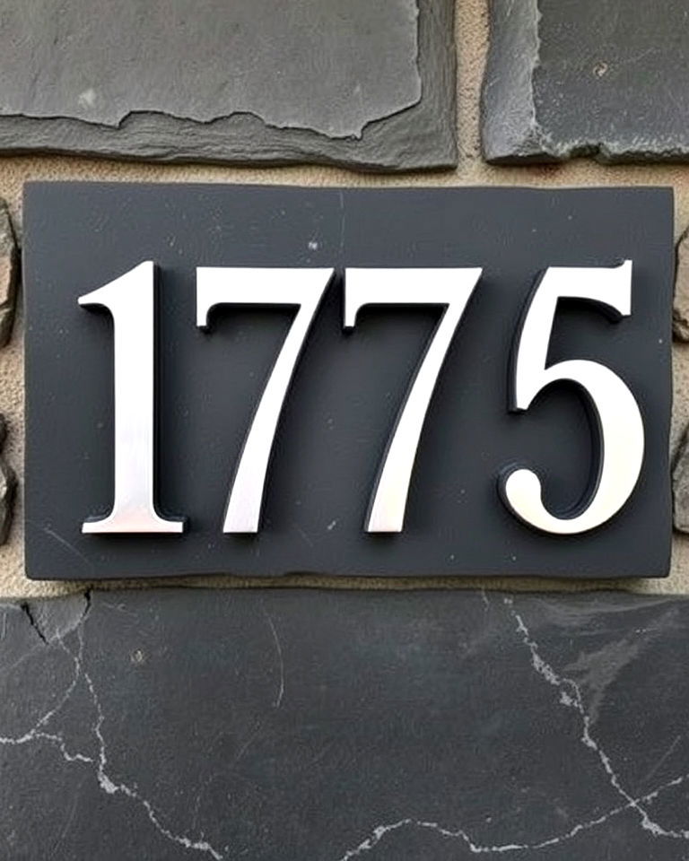 weather resistant slate tile numbers - 40 House Number Ideas