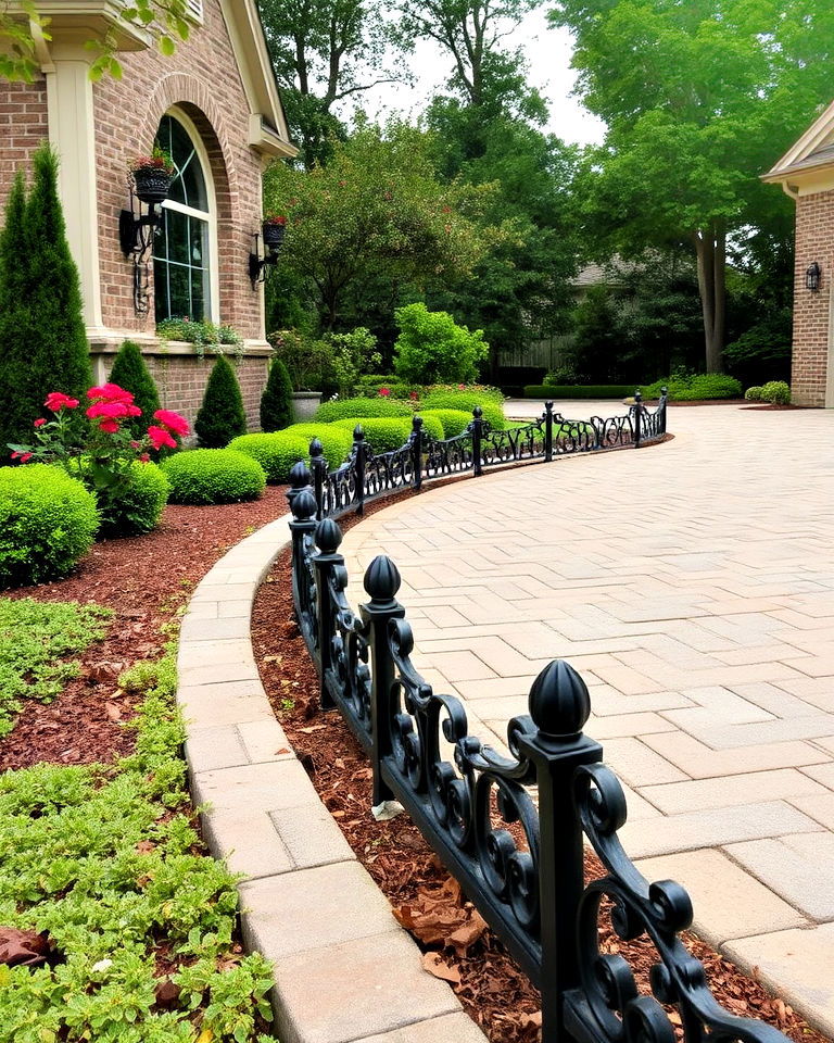weather resistant wrought iron edging - 30 Driveway Edging Ideas