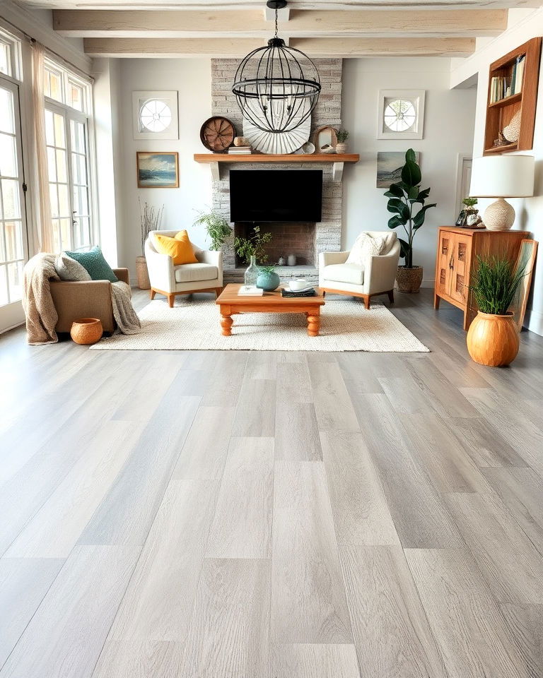weathered driftwood gray concrete floor - 25 Stained Concrete Floors
