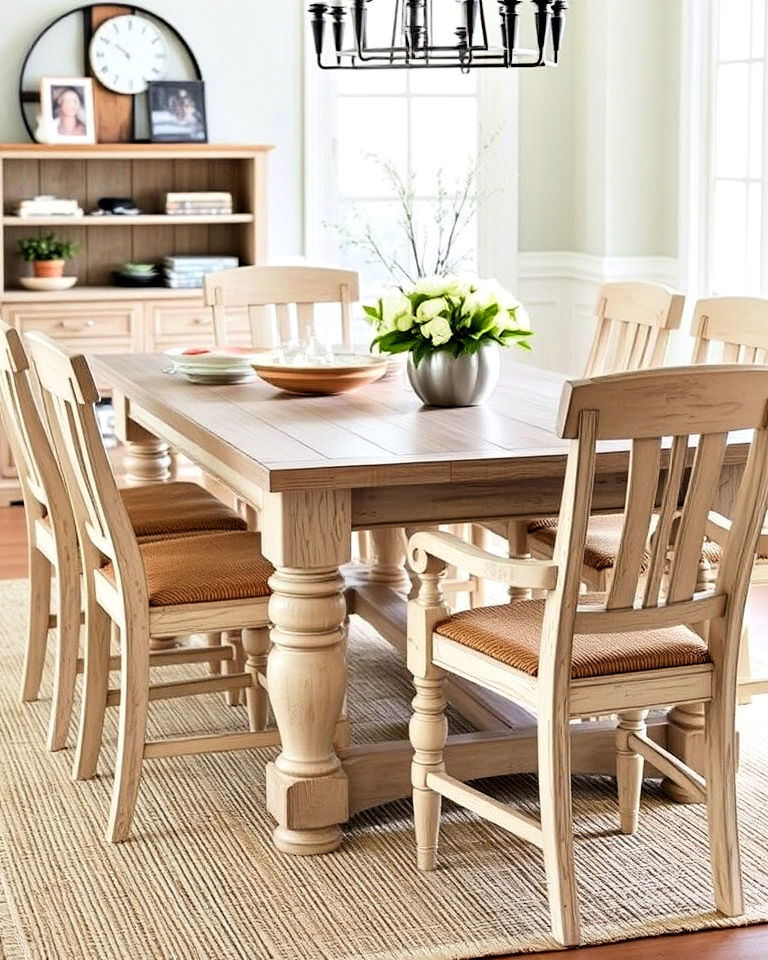 weathered wood furniture for rustic charm - 20 Coastal Dining Room Ideas