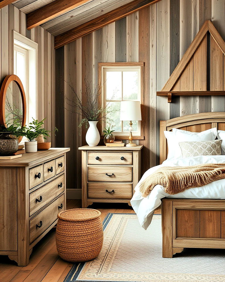 weathered wood furniture ideas - 20 Magnolia Bedroom Ideas