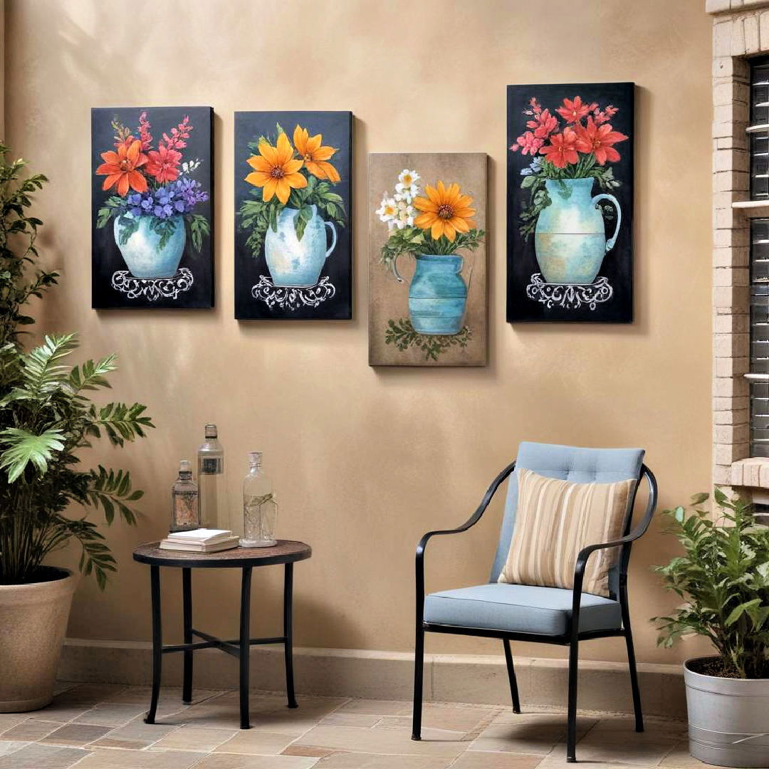 weatherproof paintings for outdoor wall art - 40 Small Patio Ideas on a Budget