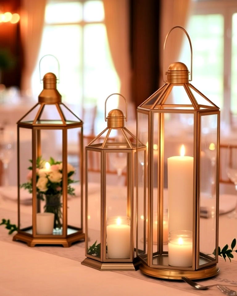 wedding table decoration with lantern centerpieces - 30 Wedding Table Decoration Ideas