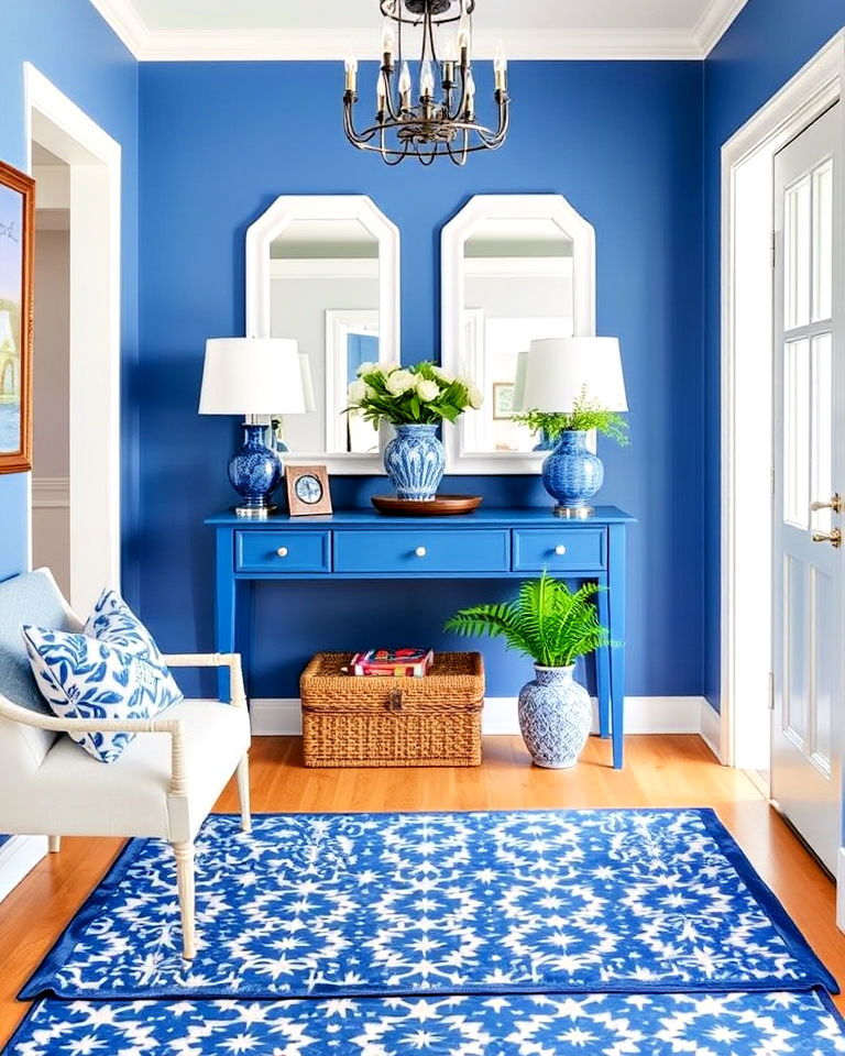 welcoming blue and white entryway decor - 30 Blue and White Decor Ideas