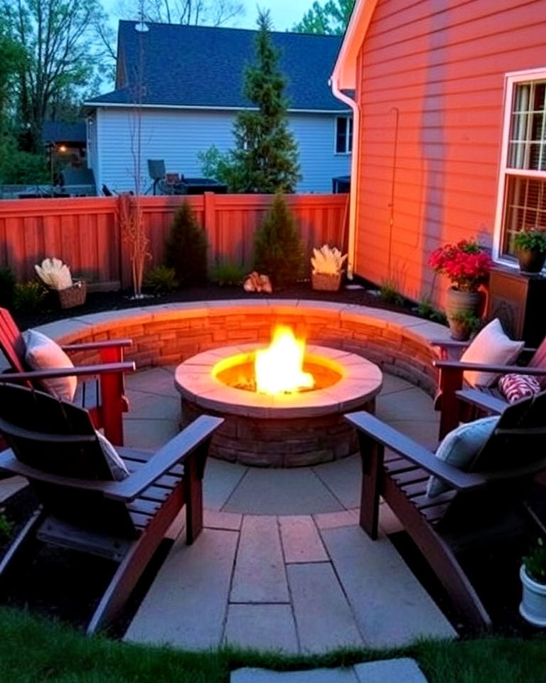 welcoming fire pit corner - 30 Corner Landscaping Ideas