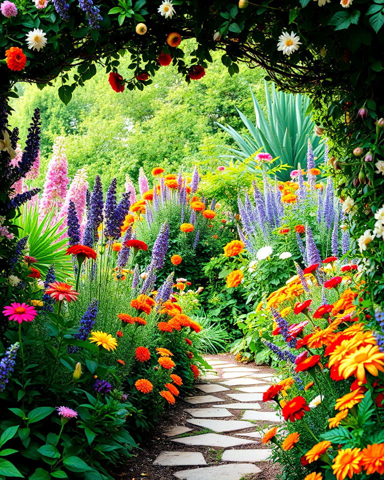 welcoming flower filled borders - 35 Secret Garden Ideas