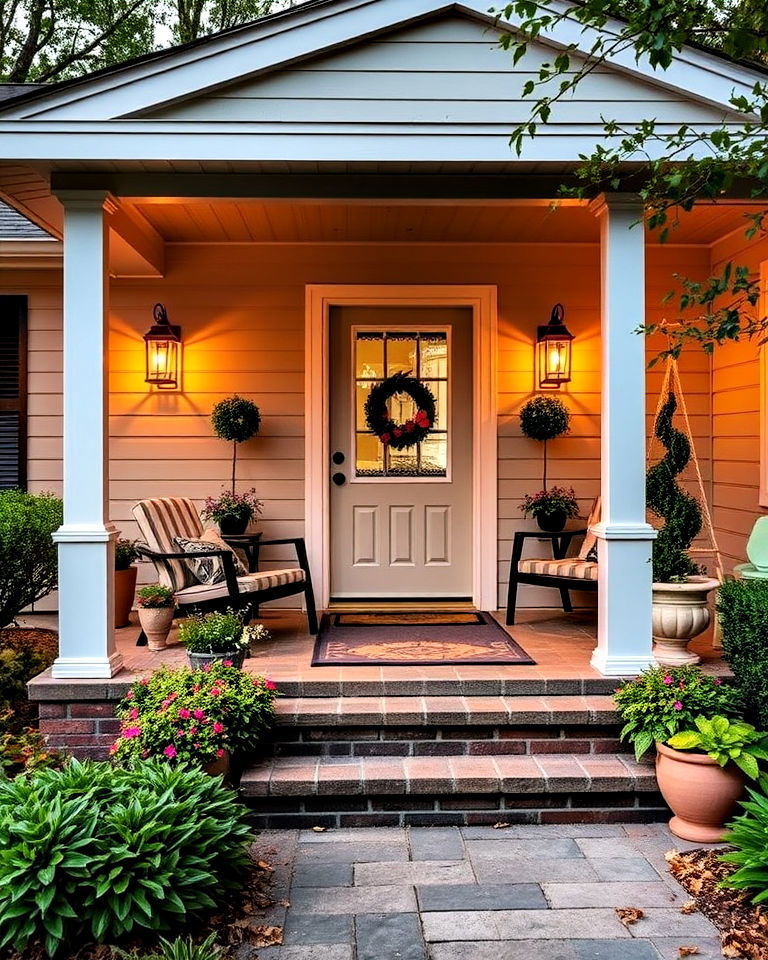 welcoming front porch for ranch home - 40 Curb Appeal Inspiration for Ranch Homes