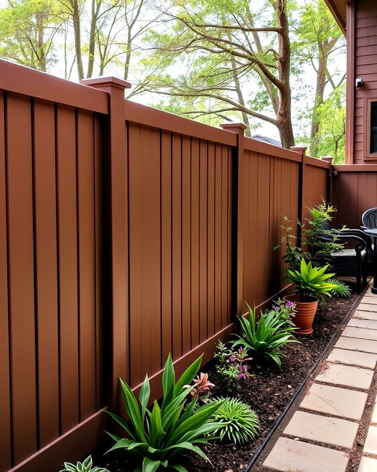 welcoming rustic brown vinyl fence - 25 Vinyl Fence Colors