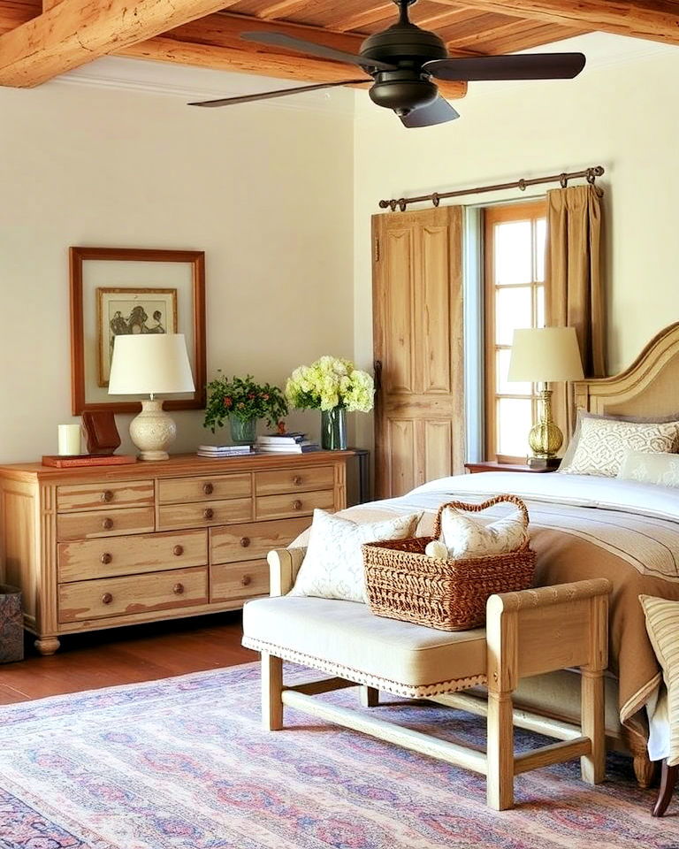 welcoming vibe distressed furniture finish - 20 Tuscan Bedroom Ideas