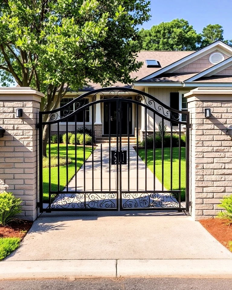 well designed unique front gate - 40 Curb Appeal Inspiration for Ranch Homes