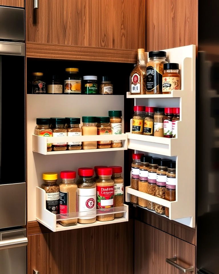 well organized corner spice rack - 15 Kitchen Corner Ideas