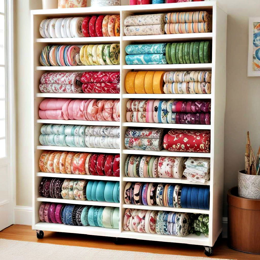 well organized fabric storage - 25 Craft Room Ideas