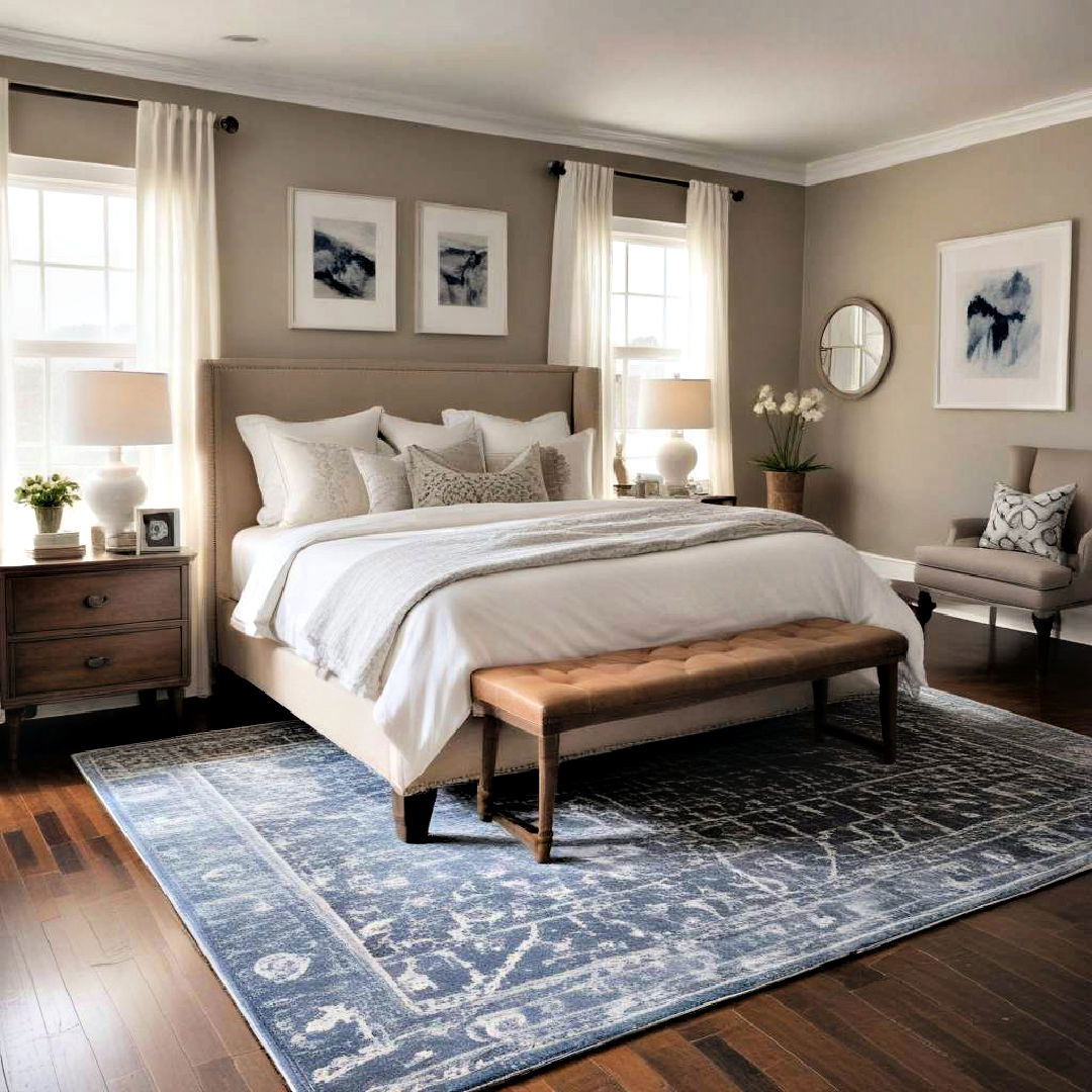 well placed rug - 25 Small Guest Bedroom Ideas
