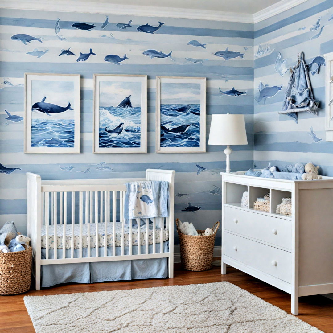 whales and waves nursery theme - 40 Nursery Ideas
