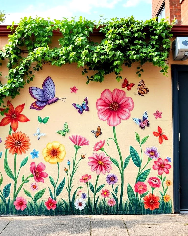 whimsical garden scene ideas - 15 Flower Murals on Buildings