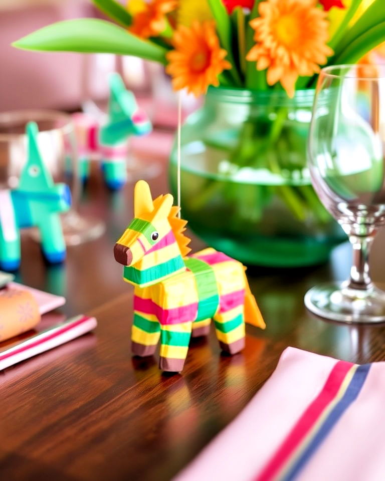 whimsical miniature piata favors - 20 Mexican Table Decor Ideas