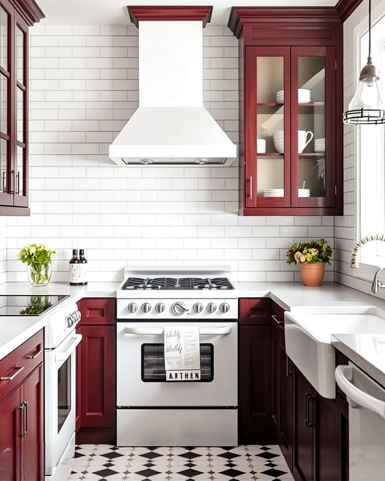 white appliances and subway tile backsplash - 40 Kitchen With White Appliances Ideas