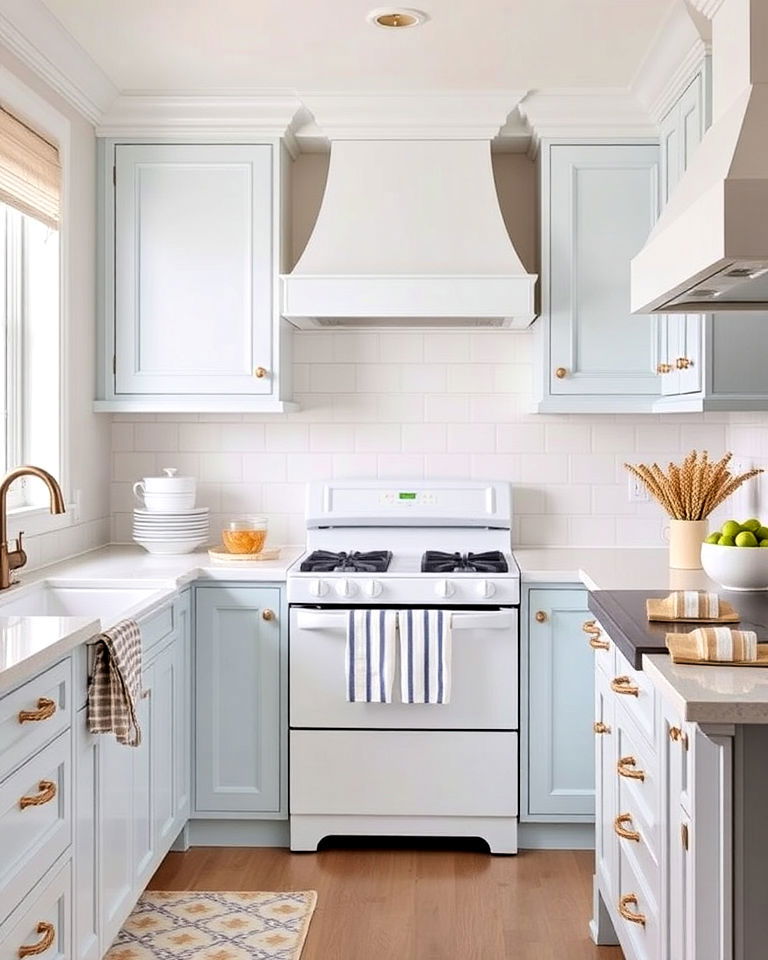 white appliances for coastal themed kitchen - 40 Kitchen With White Appliances Ideas