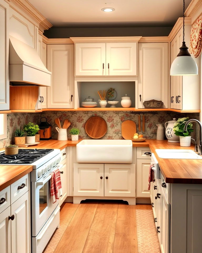 white appliances for country style kitchen - 40 Kitchen With White Appliances Ideas