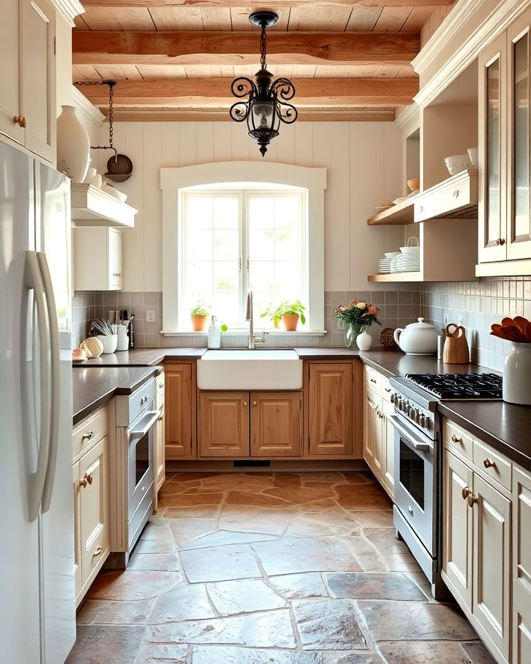 white appliances for french country kitchen - 40 Kitchen With White Appliances Ideas